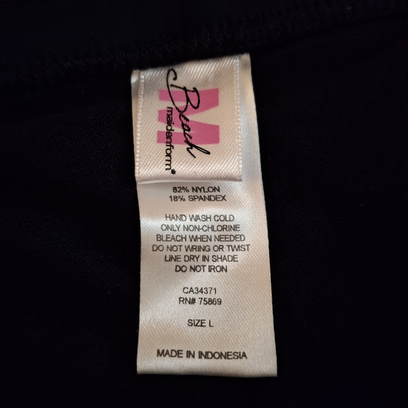 Beach Maidenform Women's Black Satin Mini Swim Skirt - Picture 3 of 6